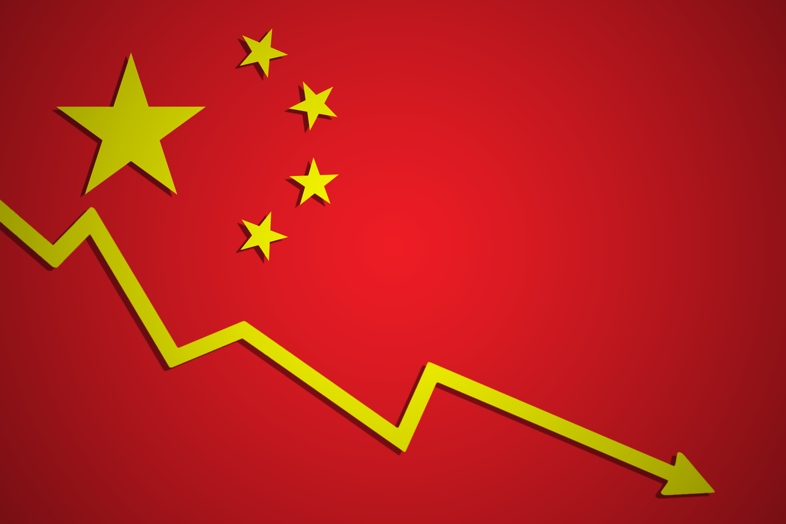 China flag arrow gradient