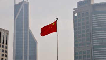 China flag in city. Free public domain CC0 image.More: Origi